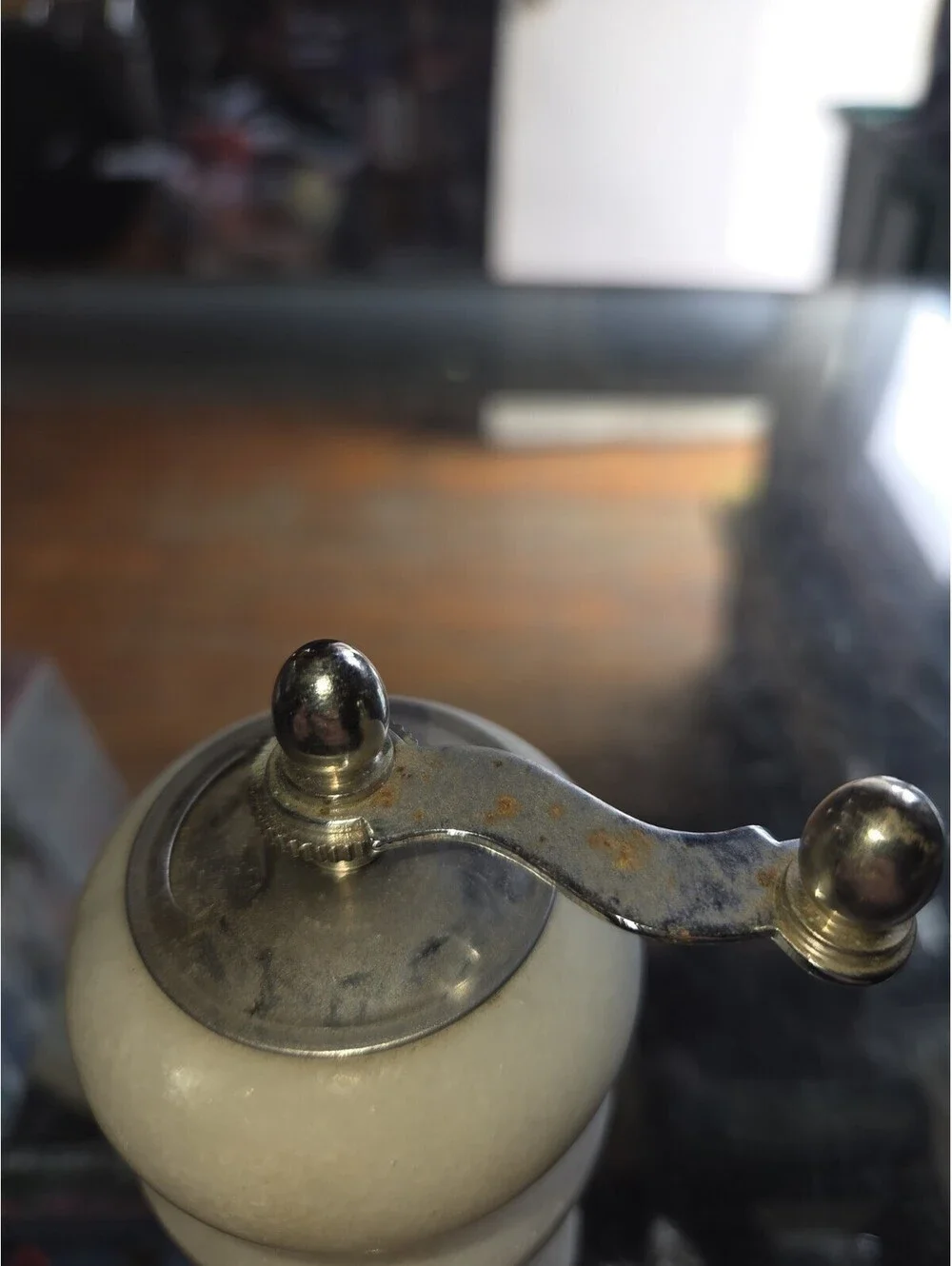 Vintage Pepper Mill Grinder Marble Body A10